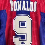 Shop 1995/97 BARCELONA RONALDO #9 HOME SHIRT (M) KAPPA, classic football shirts, vintage football shirts & retro soccer jerseys at Cult Kits