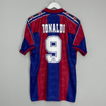 Shop 1995/97 BARCELONA RONALDO #9 HOME SHIRT (M) KAPPA, classic football shirts, vintage football shirts & retro soccer jerseys at Cult Kits