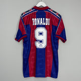 Shop 1995/97 BARCELONA RONALDO #9 HOME SHIRT (M) KAPPA, classic football shirts, vintage football shirts & retro soccer jerseys at Cult Kits