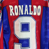 1995/97 BARCELONA RONALDO 9 L/S HOME SHIRT (XL) KAPPA - Cult Kits - XL - Buy Vintage Football Shirts, Authentic Retro Football Shirts For Sale, Classic Football Shirts & Soccer Jersey