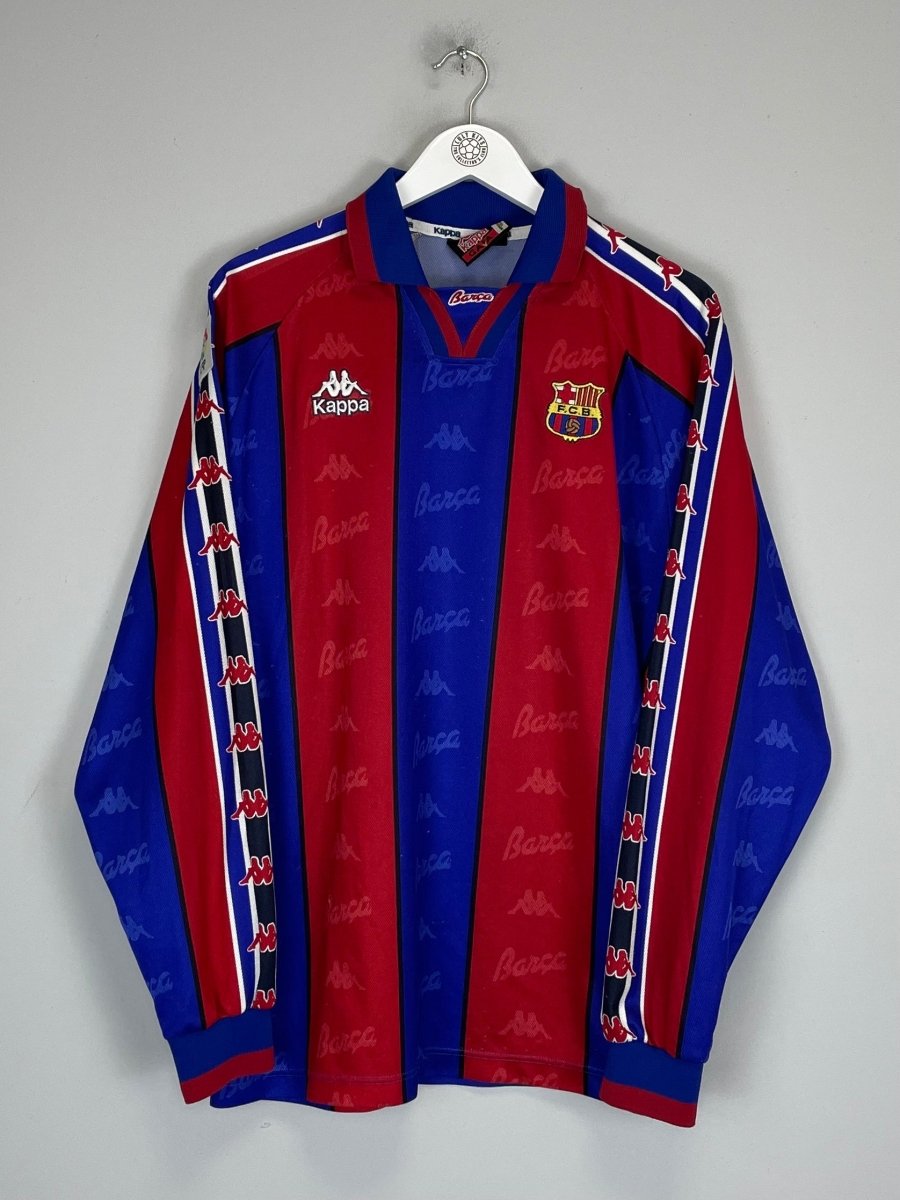 1995/97 BARCELONA RONALDO 9 L/S HOME SHIRT (XL) KAPPA - Cult Kits - XL - Buy Vintage Football Shirts, Authentic Retro Football Shirts For Sale, Classic Football Shirts & Soccer Jersey