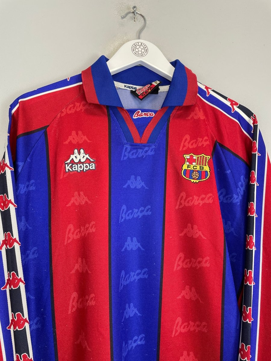 1995/97 BARCELONA RONALDO 9 L/S HOME SHIRT (XL) KAPPA - Cult Kits - XL - Buy Vintage Football Shirts, Authentic Retro Football Shirts For Sale, Classic Football Shirts & Soccer Jersey