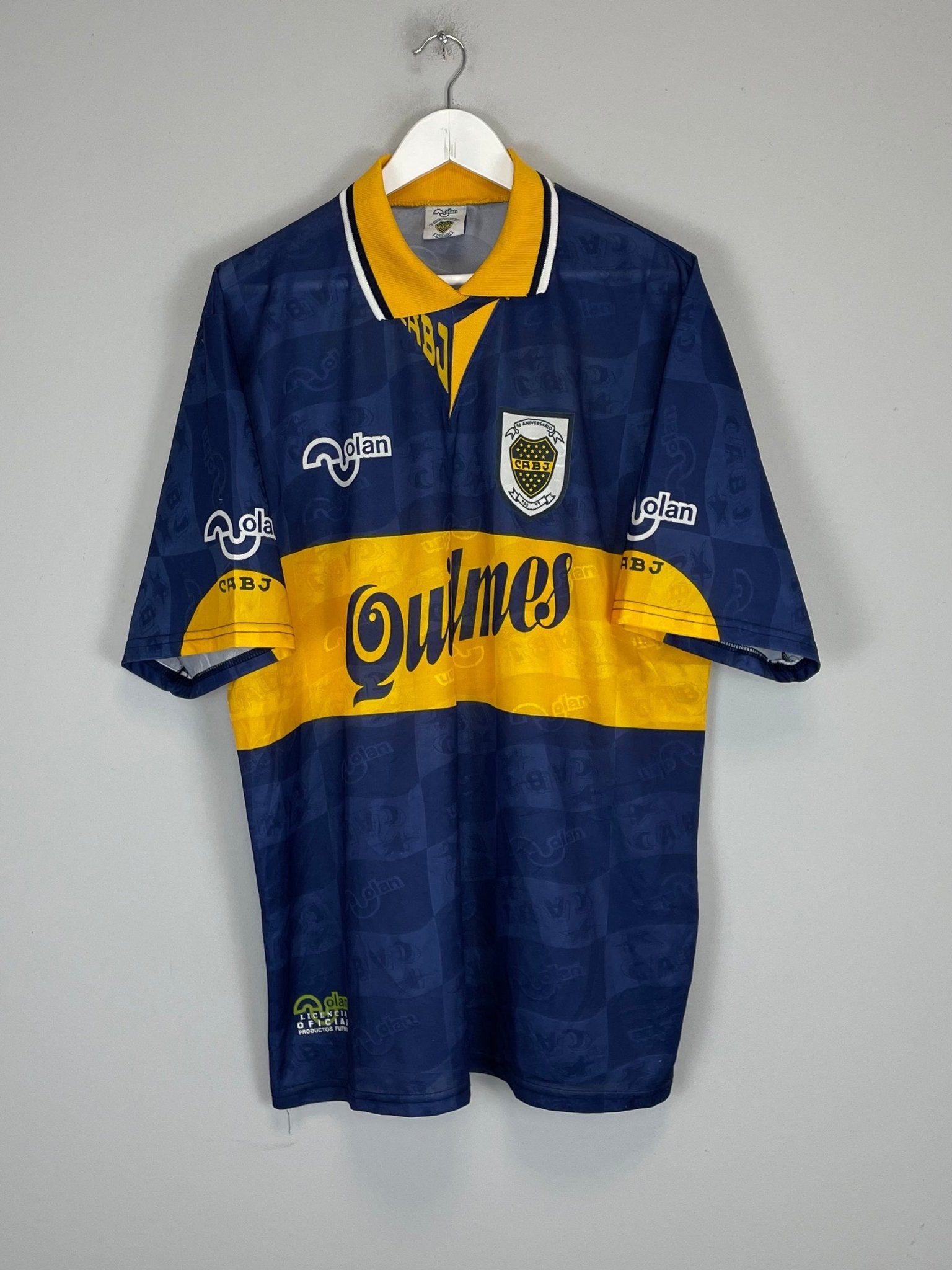 Shop 1995/97 BOCA JUNIORS HOME SHIRT (XL) OLAN, classic football shirts, vintage football shirts & retro soccer jerseys at Cult Kits