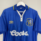 Shop 1995/97 CHELSEA HOME SHIRT (M) UMBRO, classic football shirts, vintage football shirts & retro soccer jerseys at Cult Kits