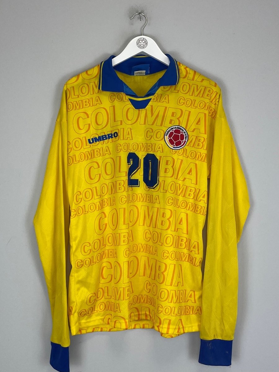 1995/97 COLOMBIA 20 L/S *PLAYER ISSUE* HOME SHIRT (L) UMBRO - Cult Kits - Large - Buy Vintage Football Shirts, Authentic Retro Football Shirts For Sale, Classic Football Shirts & Soccer Jersey