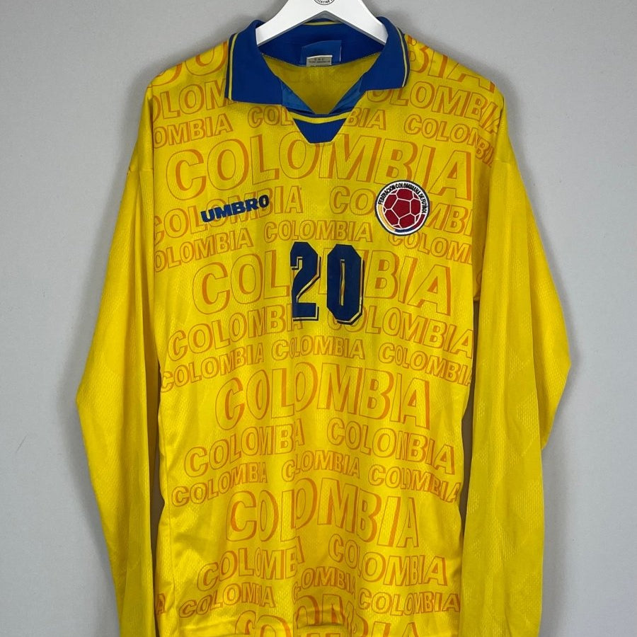 1995/97 COLOMBIA 20 L/S *PLAYER ISSUE* HOME SHIRT (L) UMBRO - Cult Kits - Large - Buy Vintage Football Shirts, Authentic Retro Football Shirts For Sale, Classic Football Shirts & Soccer Jersey