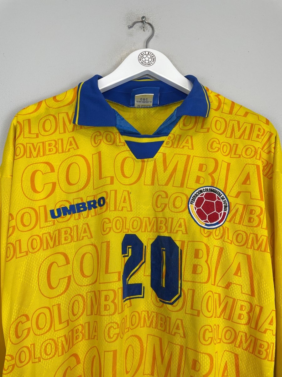 1995/97 COLOMBIA 20 L/S *PLAYER ISSUE* HOME SHIRT (L) UMBRO - Cult Kits - Large - Buy Vintage Football Shirts, Authentic Retro Football Shirts For Sale, Classic Football Shirts & Soccer Jersey