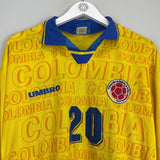 1995/97 COLOMBIA 20 L/S *PLAYER ISSUE* HOME SHIRT (L) UMBRO - Cult Kits - Large - Buy Vintage Football Shirts, Authentic Retro Football Shirts For Sale, Classic Football Shirts & Soccer Jersey