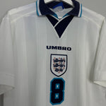 Shop 1995/97 ENGLAND GASCOIGNE #8 HOME SHIRT (L) UMBRO, classic football shirts, vintage football shirts & retro soccer jerseys at Cult Kits
