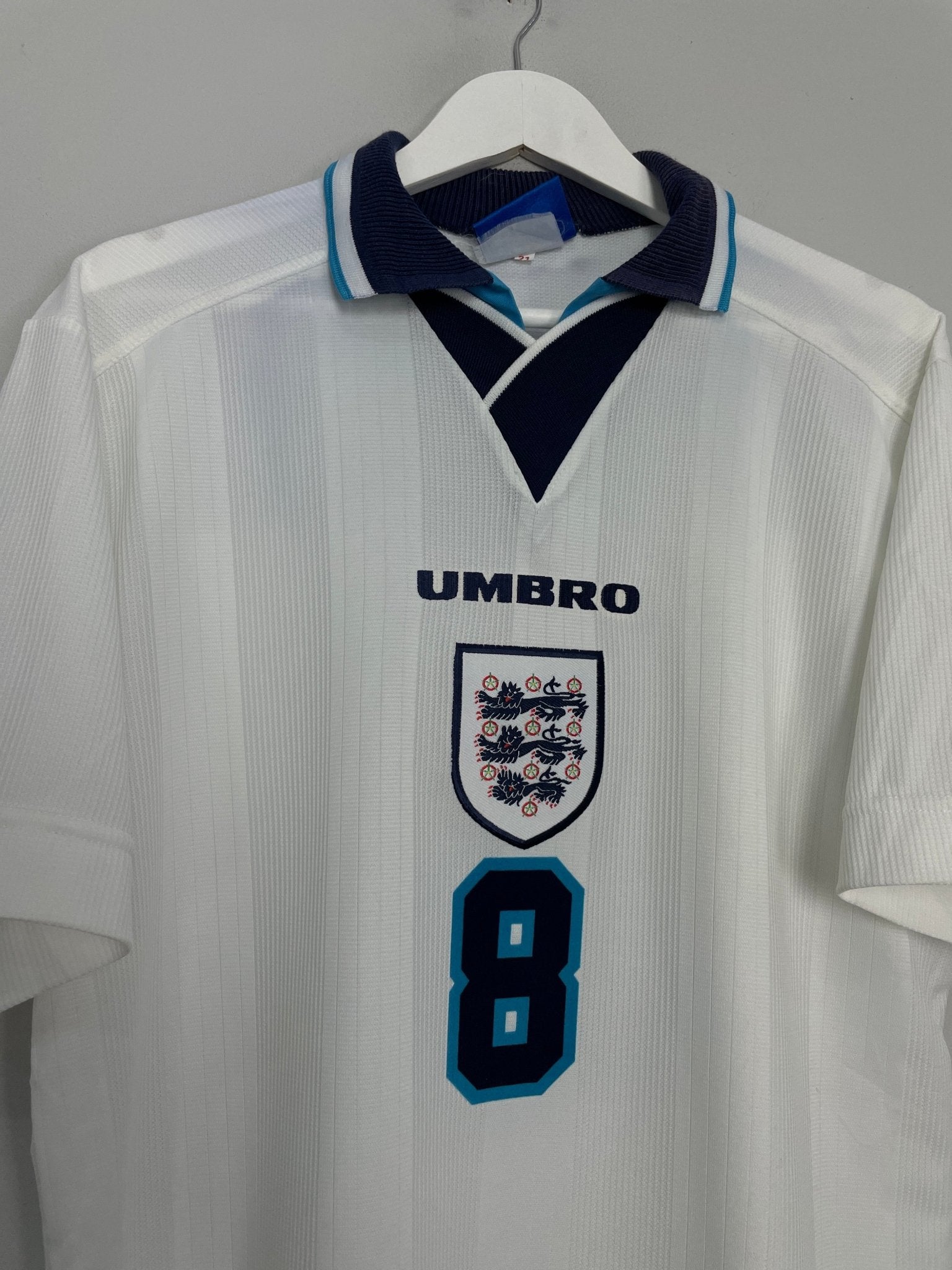Shop 1995/97 ENGLAND GASCOIGNE #8 HOME SHIRT (L) UMBRO, classic football shirts, vintage football shirts & retro soccer jerseys at Cult Kits
