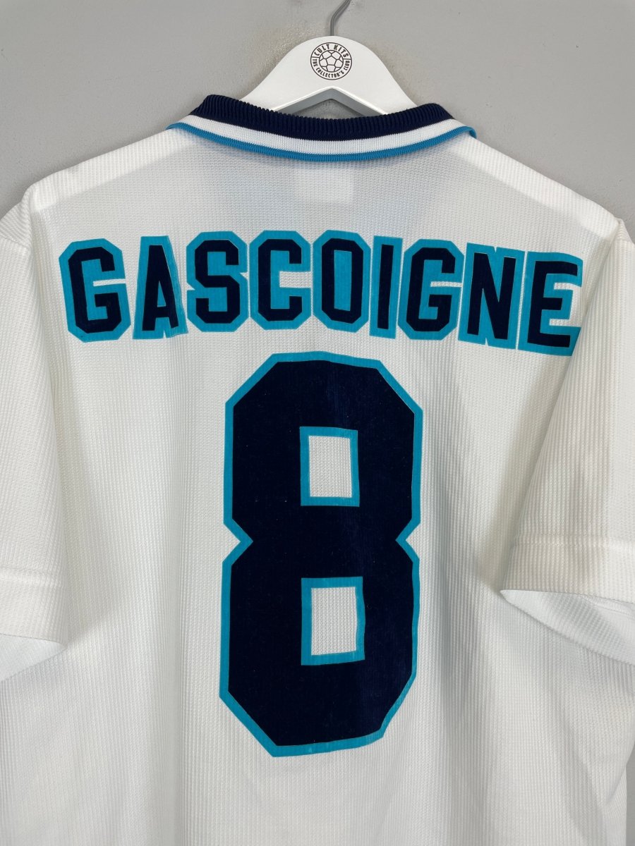 1995/97 ENGLAND GASCOIGNE 8 HOME SHIRT (L) UMBRO - Cult Kits - Large - Buy Vintage Football Shirts, Authentic Retro Football Shirts For Sale, Classic Football Shirts & Soccer Jersey
