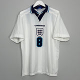 Shop 1995/97 ENGLAND GASCOIGNE #8 HOME SHIRT (L) UMBRO, classic football shirts, vintage football shirts & retro soccer jerseys at Cult Kits