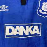 Shop 1995/97 EVERTON BARMBY #12 HOME SHIRT (L) UMBRO, classic football shirts, vintage football shirts & retro soccer jerseys at Cult Kits