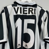 1995/97 JUVENTUS VIERI 15 HOME SHIRT (L) KAPPA - Cult Kits - Large - Buy Vintage Football Shirts, Authentic Retro Football Shirts For Sale, Classic Football Shirts & Soccer Jersey