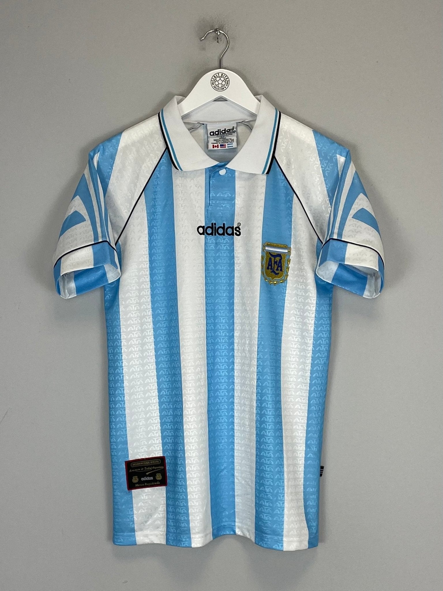 Shop 1996 ARGENTINA HOME SHIRT (S) ADIDAS, classic football shirts, vintage football shirts & retro soccer jerseys at Cult Kits