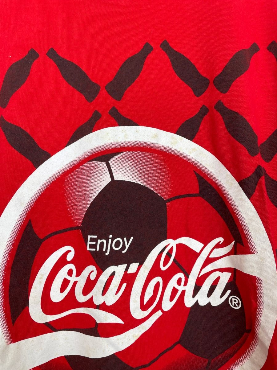 1996 COCA COLA EUROS T - SHIRT (S) OM - Cult Kits - Small - Buy Vintage Football Shirts, Authentic Retro Football Shirts For Sale, Classic Football Shirts & Soccer Jersey