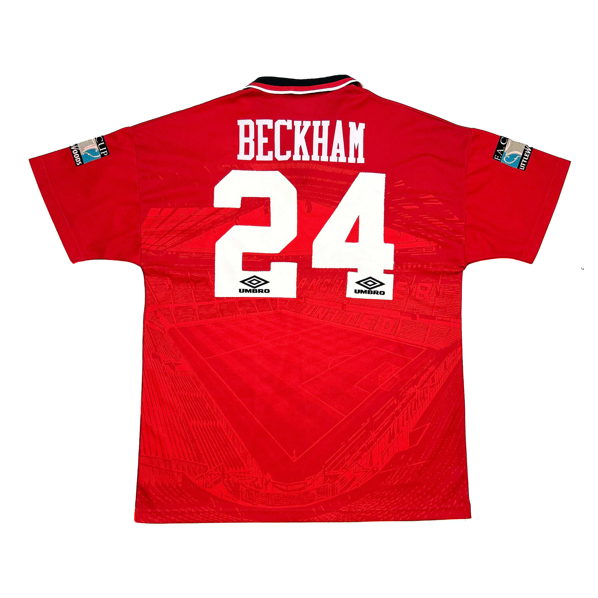 Buy 1996 MANCHESTER UNITED BECKHAM 24 *MATCH PREPARED *FA CUP FINAL* HOME SHIRT (XL) UMBRO ~ Free worldwide shipping available ~ Authentic Vintage Football Shirts from Cult Kits