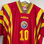 Shop 1996 ROMANIA HAGI #10 AWAY SHIRT (L) ADIDAS, classic football shirts, vintage football shirts & retro soccer jerseys at Cult Kits