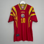 Shop 1996 ROMANIA HAGI #10 AWAY SHIRT (L) ADIDAS, classic football shirts, vintage football shirts & retro soccer jerseys at Cult Kits