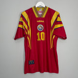 Shop 1996 ROMANIA HAGI #10 AWAY SHIRT (L) ADIDAS, classic football shirts, vintage football shirts & retro soccer jerseys at Cult Kits