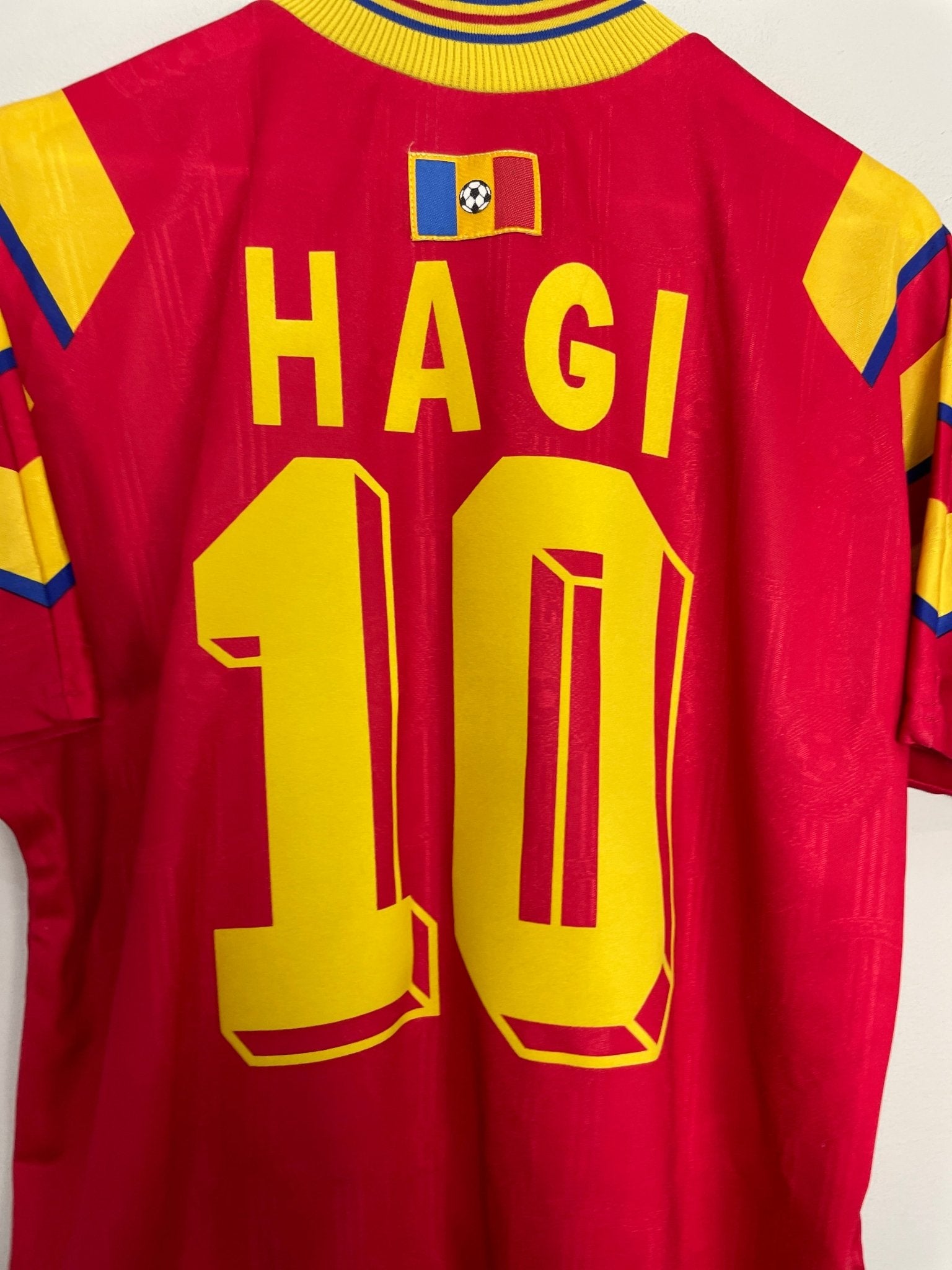 Shop 1996 ROMANIA HAGI #10 AWAY SHIRT (L) ADIDAS, classic football shirts, vintage football shirts & retro soccer jerseys at Cult Kits