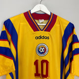 Shop 1996 ROMANIA HAGI #10 HOME SHIRT (XL) ADIDAS, classic football shirts, vintage football shirts & retro soccer jerseys at Cult Kits