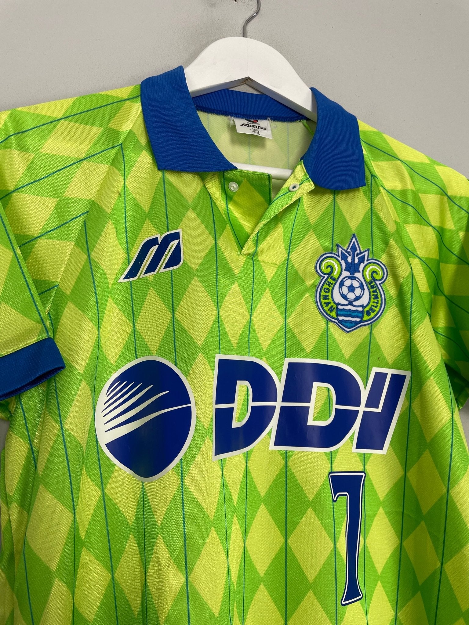 Shop 1996 SHONAN BELLMARE NAKATA #7 HOME SHIRT (M) MIZUNO, classic football shirts, vintage football shirts & retro soccer jerseys at Cult Kits