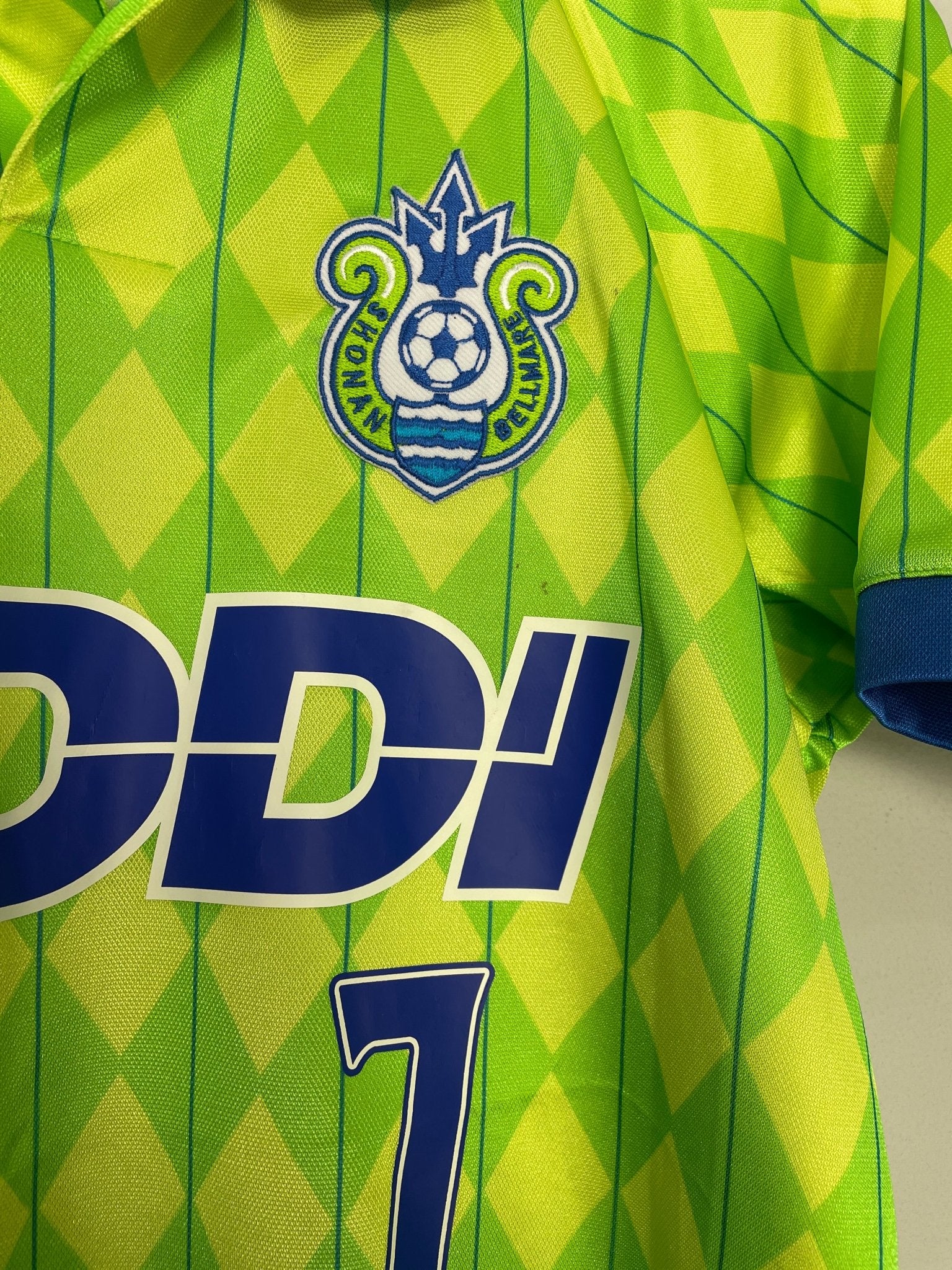 Shop 1996 SHONAN BELLMARE NAKATA #7 HOME SHIRT (M) MIZUNO, classic football shirts, vintage football shirts & retro soccer jerseys at Cult Kits