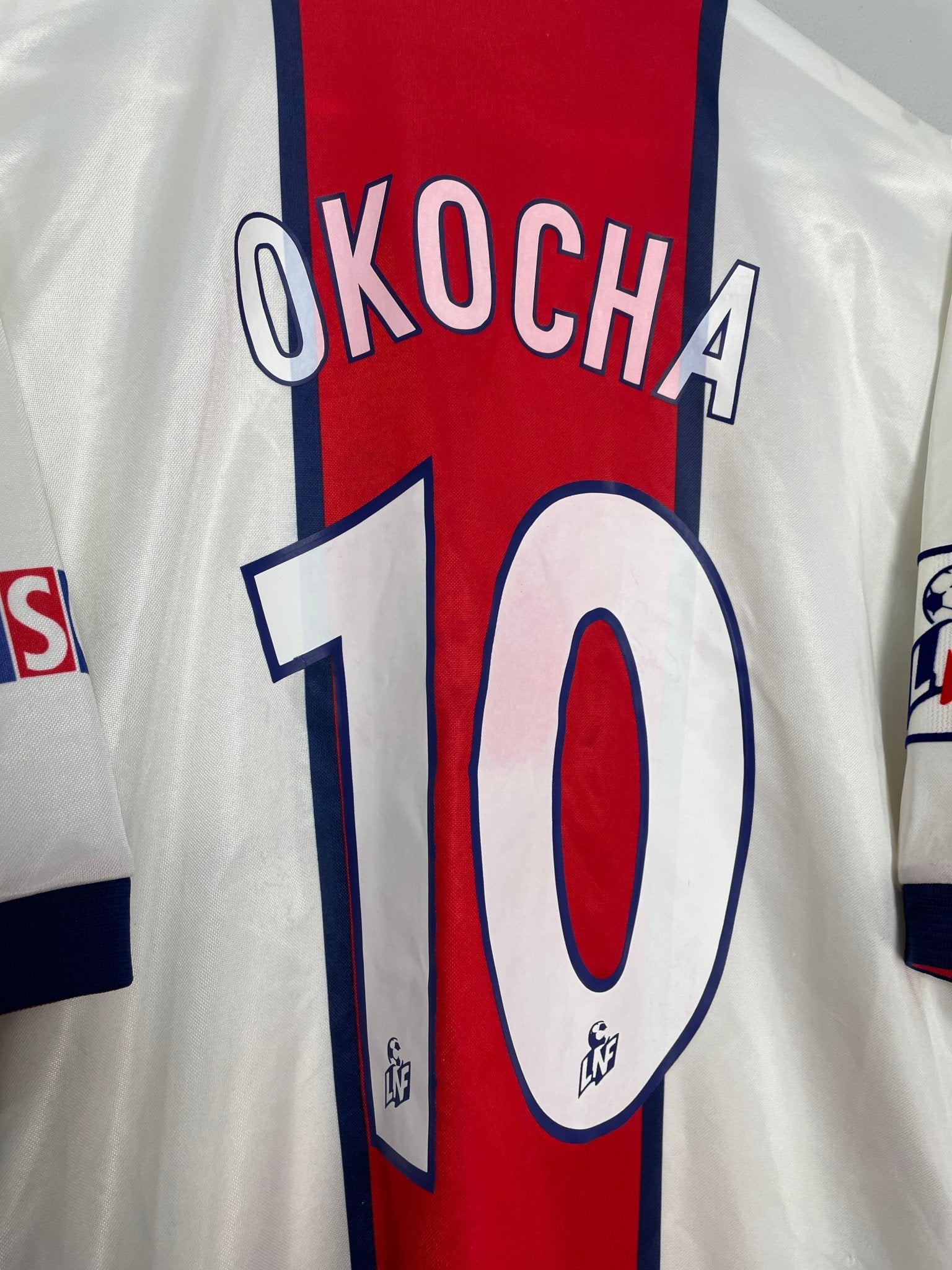 Shop 1996/1998 PSG OKOCHA #10 AWAY SHIRT (L) NIKE, classic football shirts, vintage football shirts & retro soccer jerseys at Cult Kits