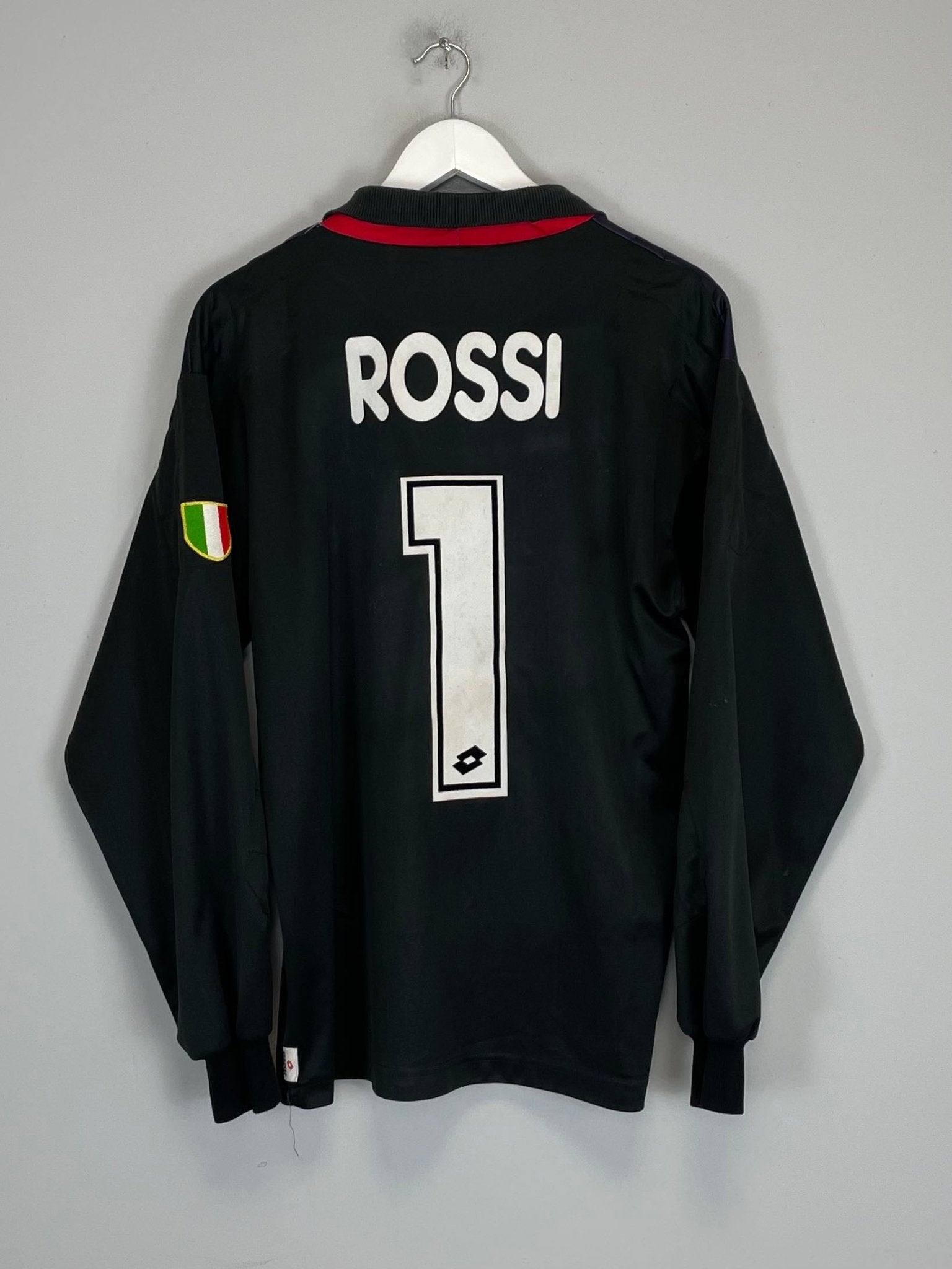 Shop 1996/97 AC MILAN ROSSI #1 GK SHIRT (M) LOTTO, classic football shirts, vintage football shirts & retro soccer jerseys at Cult Kits