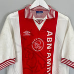 Shop 1996/97 AJAX HOME SHIRT (XL) UMBRO, classic football shirts, vintage football shirts & retro soccer jerseys at Cult Kits
