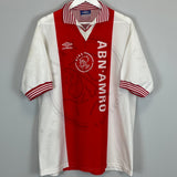 Shop 1996/97 AJAX HOME SHIRT (XL) UMBRO, classic football shirts, vintage football shirts & retro soccer jerseys at Cult Kits