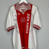 Shop 1996/97 AJAX HOME SHIRT (XL) UMBRO, classic football shirts, vintage football shirts & retro soccer jerseys at Cult Kits