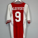 Shop 1996/97 AJAX KLUIVERT #9 HOME SHIRT (XL) UMBRO, classic football shirts, vintage football shirts & retro soccer jerseys at Cult Kits