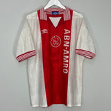 Shop 1996/97 AJAX LITMANEN #10 HOME SHIRT (L) UMBRO, classic football shirts, vintage football shirts & retro soccer jerseys at Cult Kits