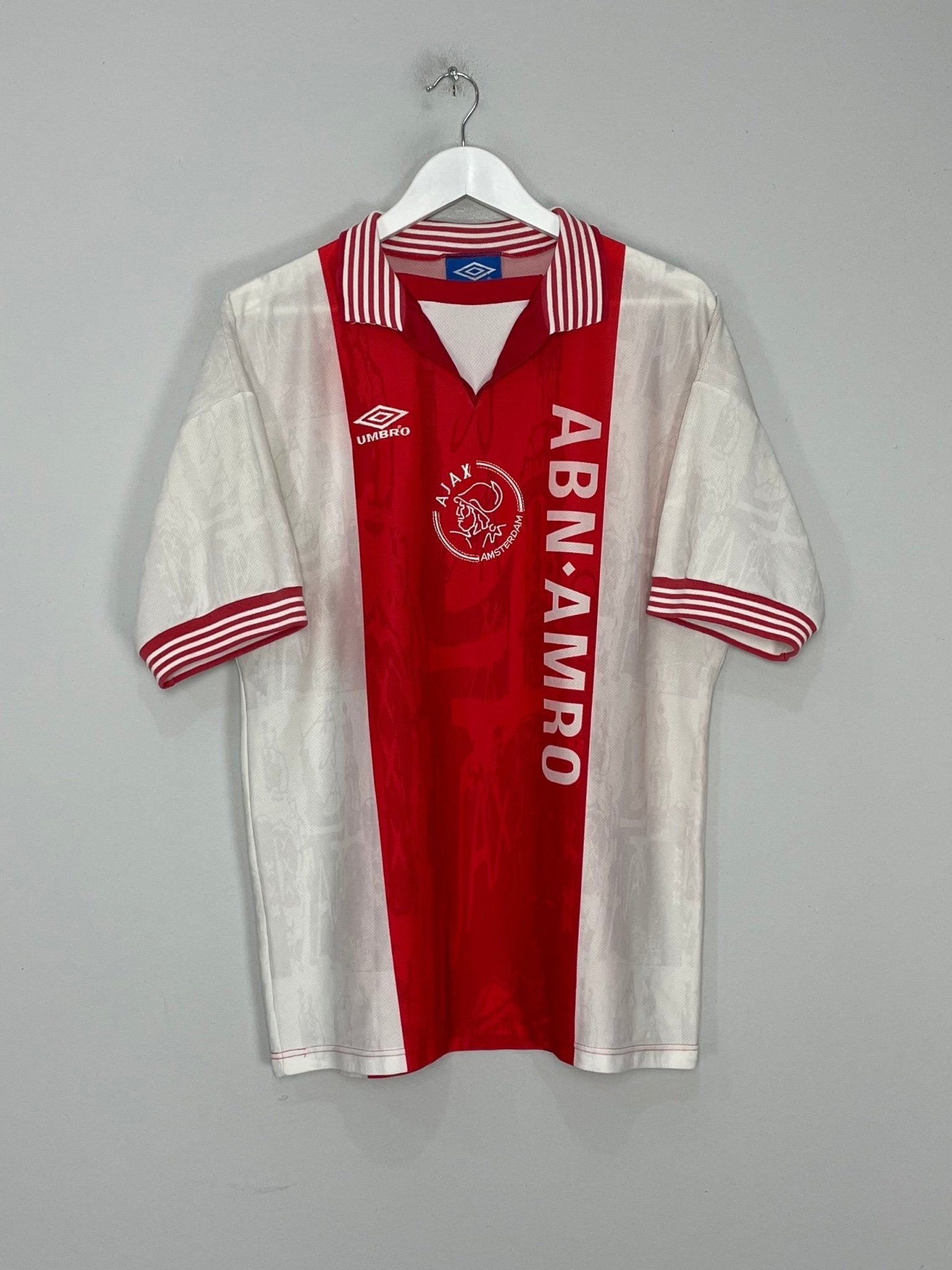Shop 1996/97 AJAX LITMANEN #10 HOME SHIRT (L) UMBRO, classic football shirts, vintage football shirts & retro soccer jerseys at Cult Kits