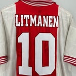 Shop 1996/97 AJAX LITMANEN #10 HOME SHIRT (L) UMBRO, classic football shirts, vintage football shirts & retro soccer jerseys at Cult Kits