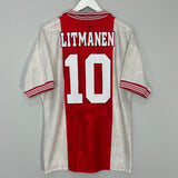 Shop 1996/97 AJAX LITMANEN #10 HOME SHIRT (L) UMBRO, classic football shirts, vintage football shirts & retro soccer jerseys at Cult Kits