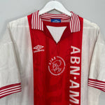 Shop 1996/97 AJAX LITMANEN #10 HOME SHIRT (L) UMBRO, classic football shirts, vintage football shirts & retro soccer jerseys at Cult Kits