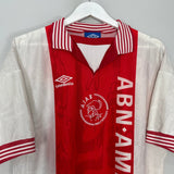 Shop 1996/97 AJAX LITMANEN #10 HOME SHIRT (L) UMBRO, classic football shirts, vintage football shirts & retro soccer jerseys at Cult Kits