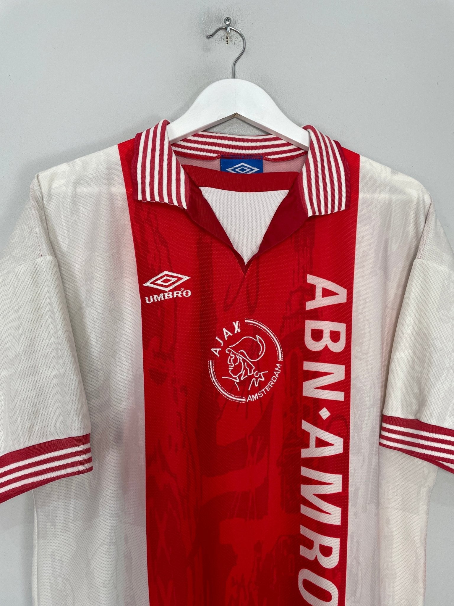 Shop 1996/97 AJAX LITMANEN #10 HOME SHIRT (L) UMBRO, classic football shirts, vintage football shirts & retro soccer jerseys at Cult Kits