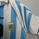 Shop 1996/97 ARGENTINA BATISTUTA #9 HOME SHIRT (M) ADIDAS, classic football shirts, vintage football shirts & retro soccer jerseys at Cult Kits