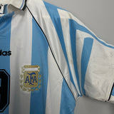 Shop 1996/97 ARGENTINA BATISTUTA #9 HOME SHIRT (M) ADIDAS, classic football shirts, vintage football shirts & retro soccer jerseys at Cult Kits