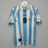 Shop 1996/97 ARGENTINA BATISTUTA #9 HOME SHIRT (M) ADIDAS, classic football shirts, vintage football shirts & retro soccer jerseys at Cult Kits