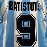 Shop 1996/97 ARGENTINA BATISTUTA #9 HOME SHIRT (M) ADIDAS, classic football shirts, vintage football shirts & retro soccer jerseys at Cult Kits