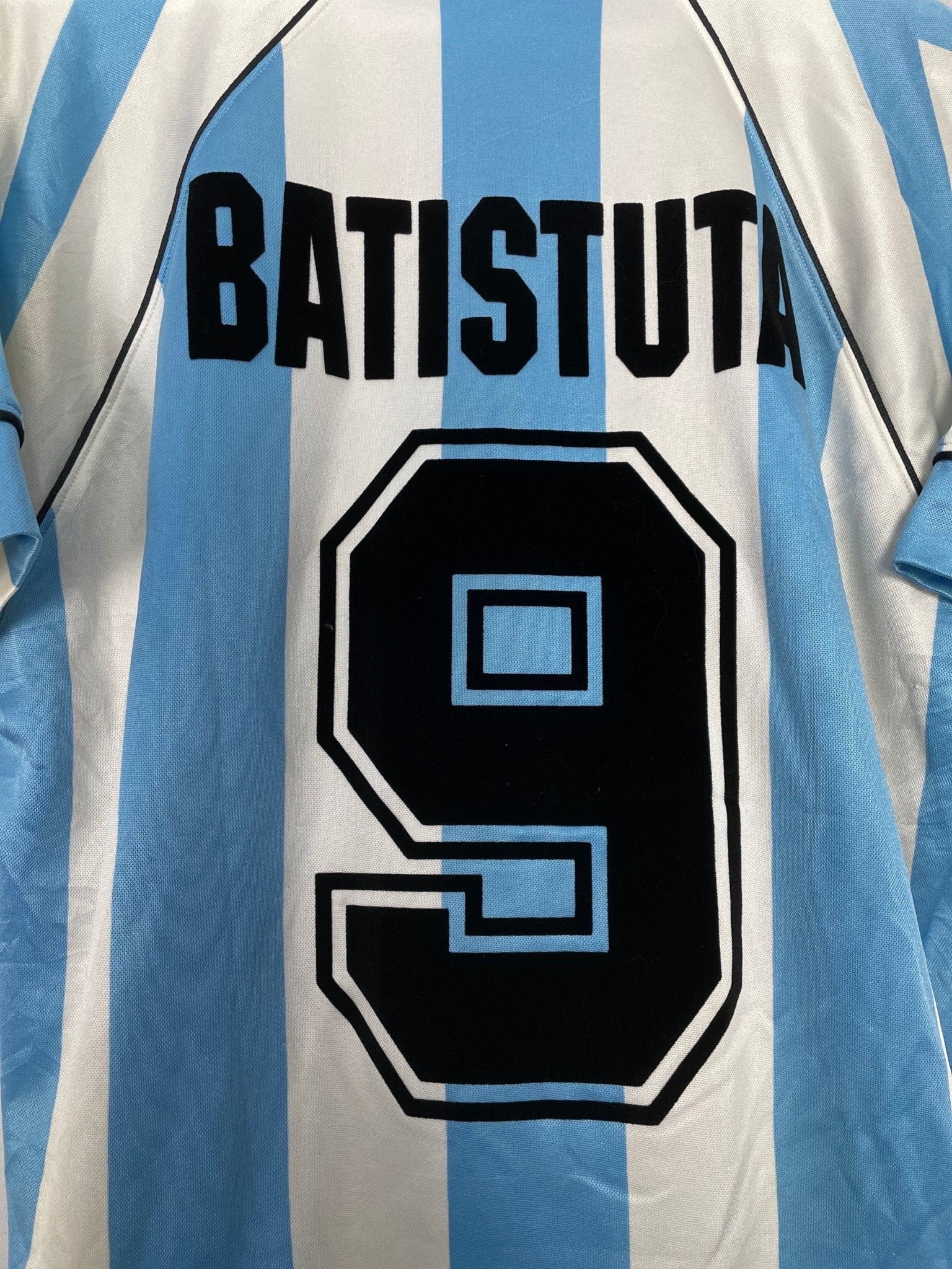 Shop 1996/97 ARGENTINA BATISTUTA #9 HOME SHIRT (M) ADIDAS, classic football shirts, vintage football shirts & retro soccer jerseys at Cult Kits