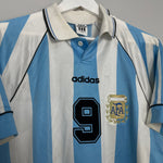 Shop 1996/97 ARGENTINA BATISTUTA #9 HOME SHIRT (M) ADIDAS, classic football shirts, vintage football shirts & retro soccer jerseys at Cult Kits