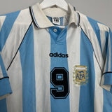 Shop 1996/97 ARGENTINA BATISTUTA #9 HOME SHIRT (M) ADIDAS, classic football shirts, vintage football shirts & retro soccer jerseys at Cult Kits