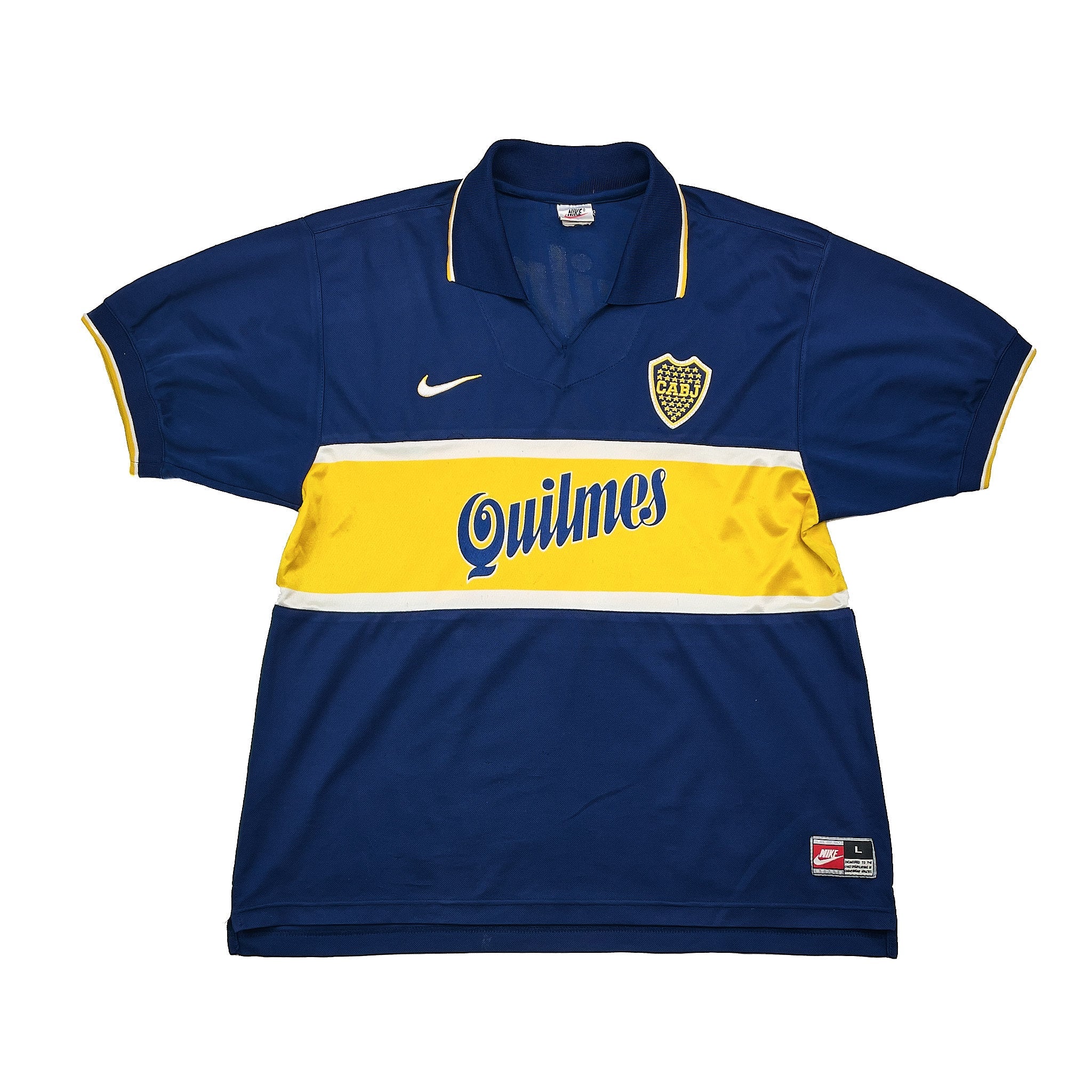 Buy 1996/97 Boca Juniors (Maradona) 10 Home Shirt (L) Nike ~ Free worldwide shipping available ~ Authentic Vintage Football Shirts from Cult Kits