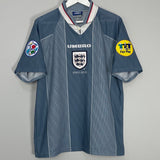 Shop 1996/97 ENGLAND SHEARER #9 AWAY SHIRT (L) UMBRO, classic football shirts, vintage football shirts & retro soccer jerseys at Cult Kits
